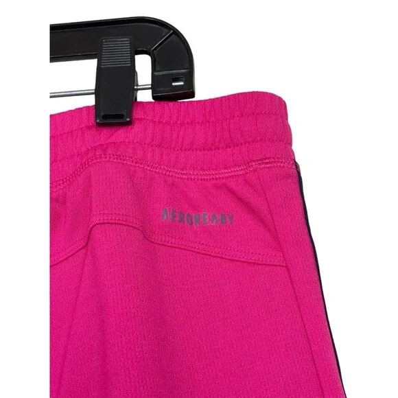 Adidas Shorts Women’s Size Large L‎ Pacer 3S Knit Pink Black Logo Three Stripes - Picture 4 of 8
